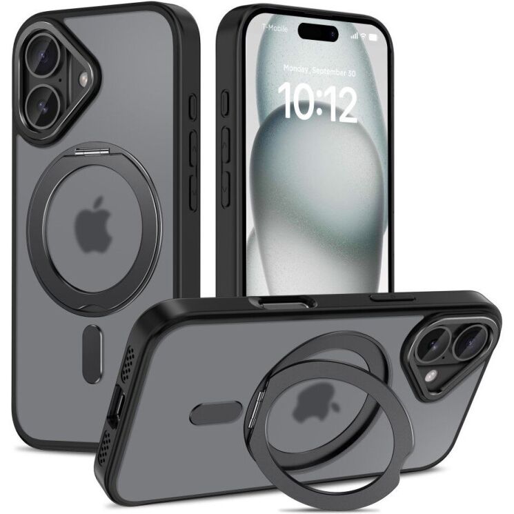 Защитный чехол Tech-Protect MagRing MagSafe для Apple iPhone 16 - Matte Black: фото 1 из 7