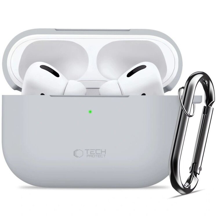 Защитный чехол Tech-Protect Silicone Hook для AirPods Pro 3 - Crayon Grey: фото 3 из 8
