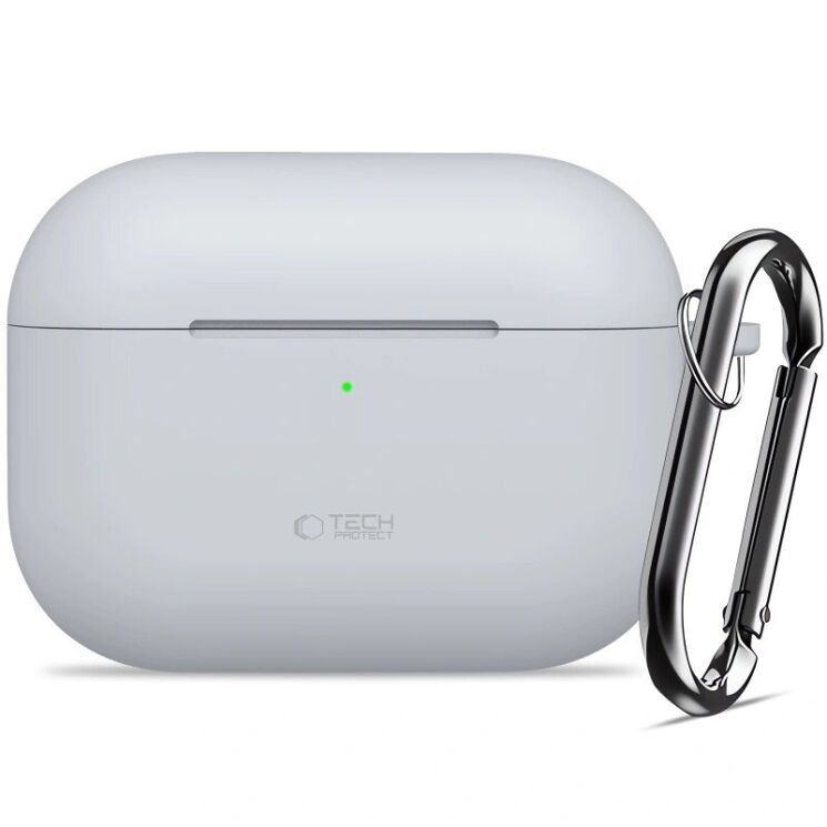 Защитный чехол Tech-Protect Silicone Hook для AirPods Pro 3 - Crayon Grey: фото 2 из 8
