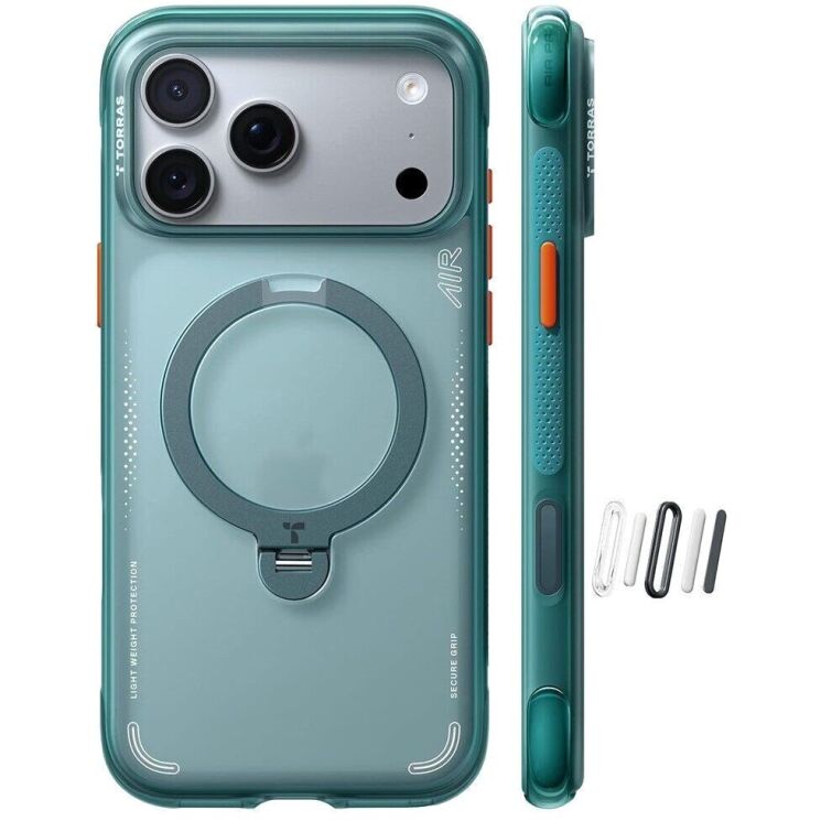 Защитный чехол TORRAS Ostand Q3 Air для Apple iPhone 18 Pro - Green: фото 2 из 8