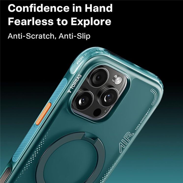 Захисний чохол TORRAS Ostand Q3 Air для iPhone 15 Pro Max - Green: фото 7 з 8
