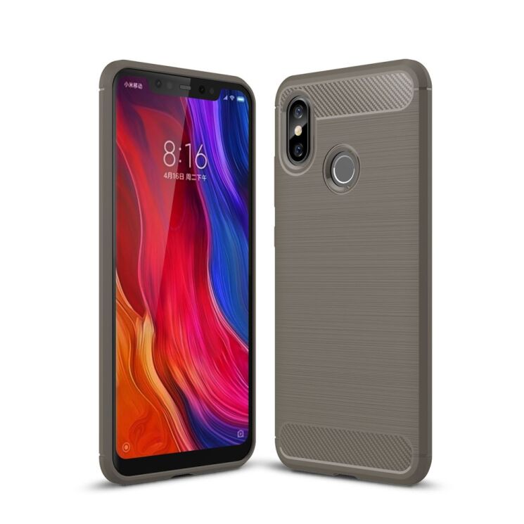 Защитный чехол UniCase Carbon для Xiaomi Mi 8 - Grey: фото 1 из 11