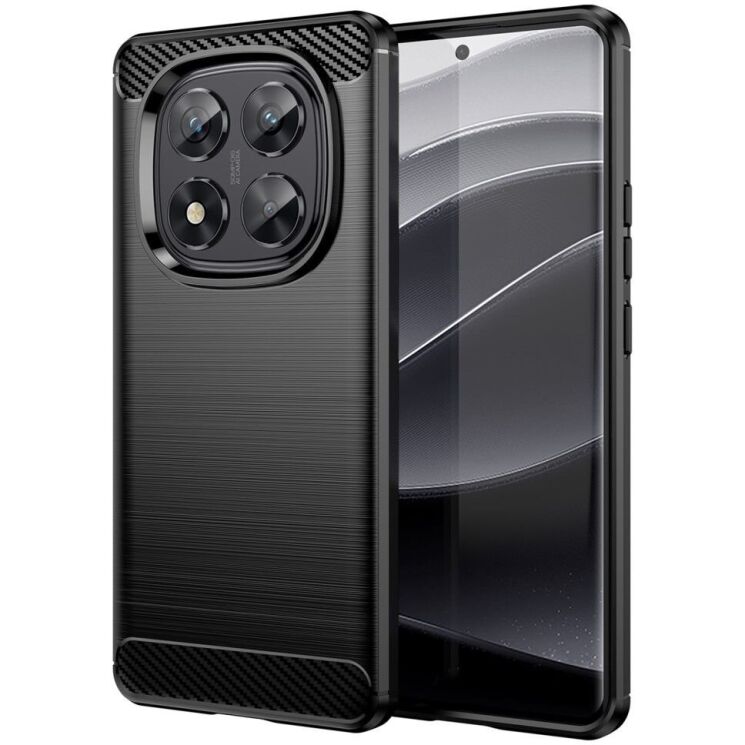 Защитный чехол UniCase Carbon для Xiaomi Redmi Note 14 Pro 5G - Black: фото 1 из 6
