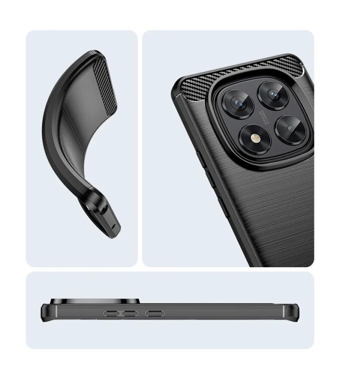 Защитный чехол UniCase Carbon для Xiaomi Redmi Note 14 Pro 5G - Black: фото 6 из 6