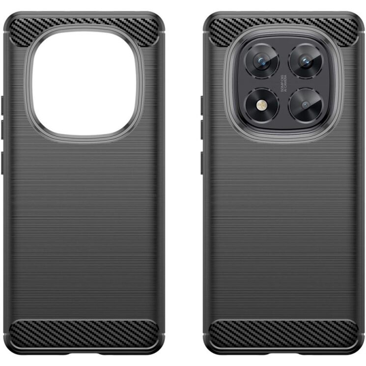 Защитный чехол UniCase Carbon для Xiaomi Redmi Note 14 Pro 5G - Black: фото 2 из 6