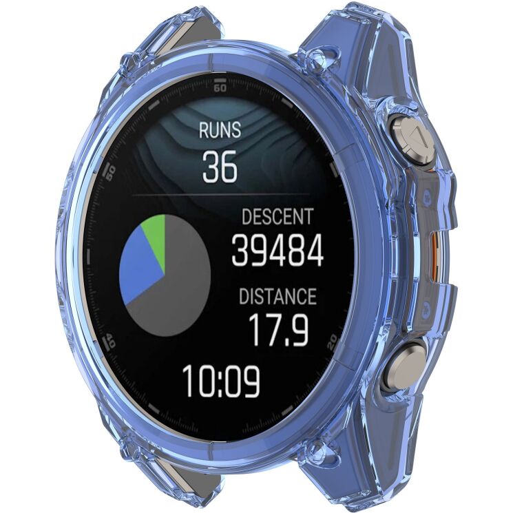 Захисний чохол UniCase Clear Cover для Garmin Fenix 8 (43mm) - Transparent Blue: фото 4 з 7