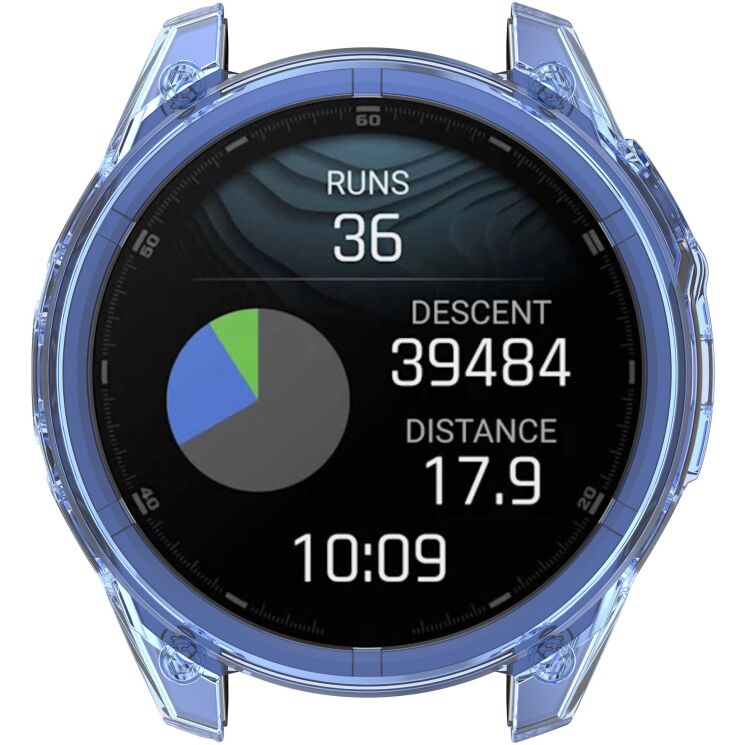 Захисний чохол UniCase Clear Cover для Garmin Fenix 8 (43mm) - Transparent Blue: фото 6 з 7