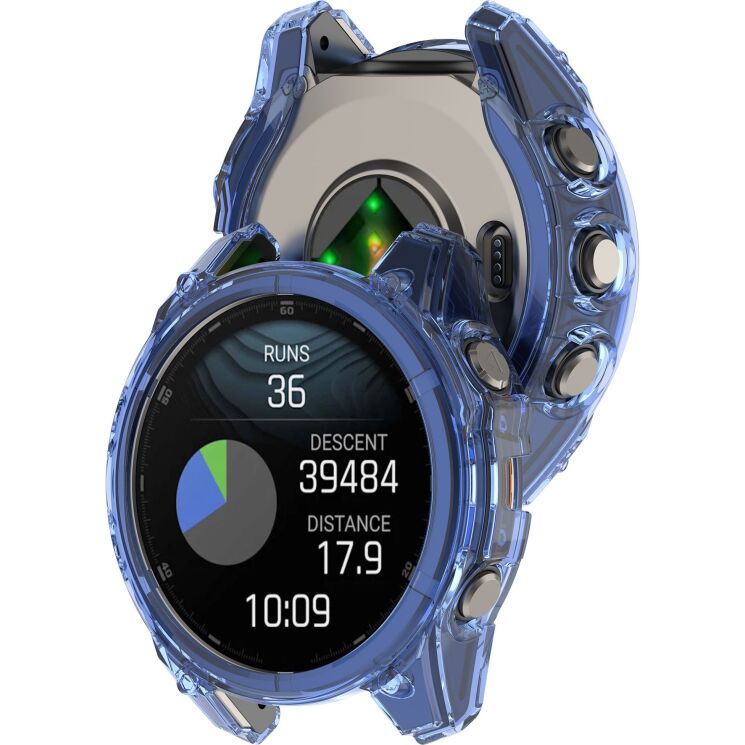 Захисний чохол UniCase Clear Cover для Garmin Fenix 8 (43mm) - Transparent Blue: фото 5 з 7