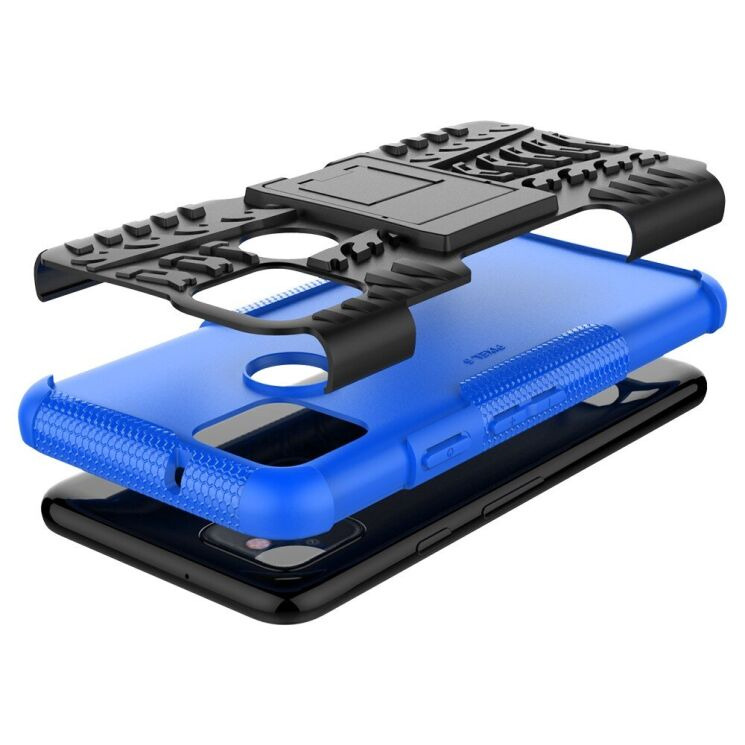 Протиударний чохол UniCase Hybrid X для Google Pixel 5 - Black / Blue: фото 8 з 18