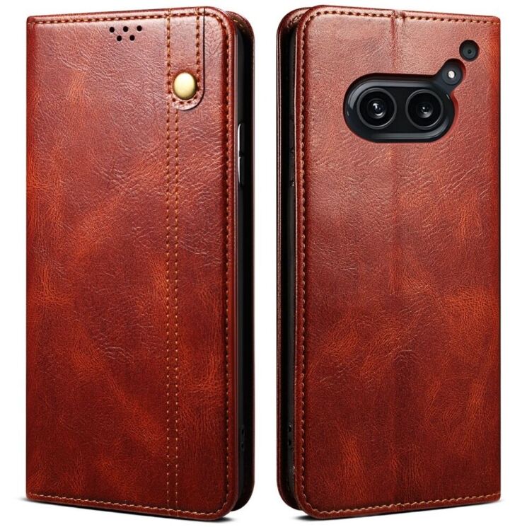Защитный чехол UniCase Leather Wallet для Nothing Phone (2a) / Phone (2a) Plus - Brown: фото 1 из 6