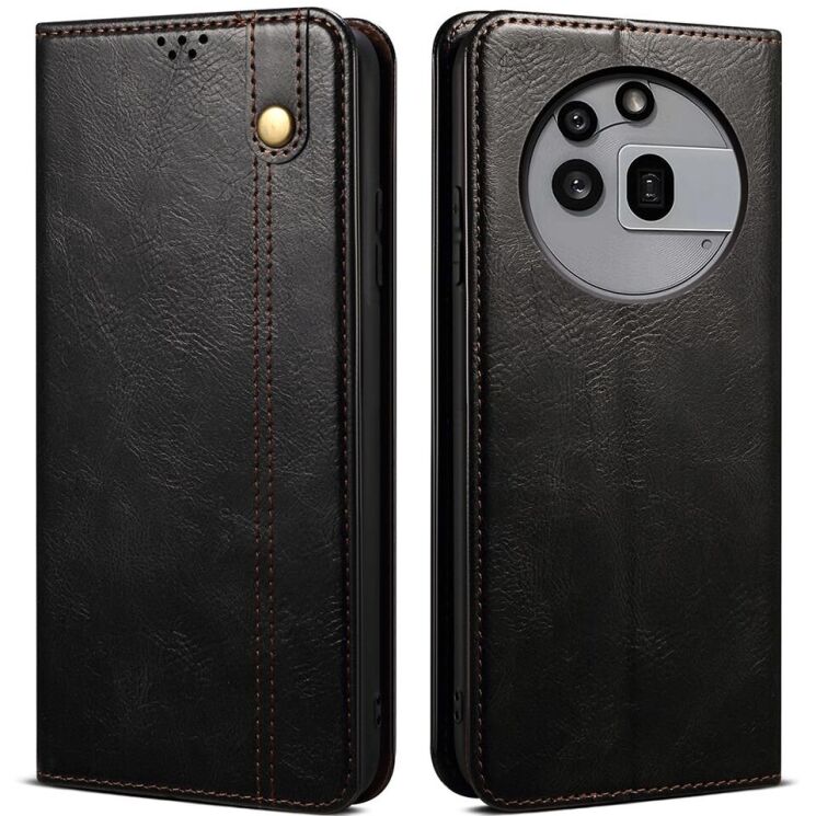 Защитный чехол UniCase Leather Wallet для Nothing Phone (3a) Pro - Black: фото 1 из 6