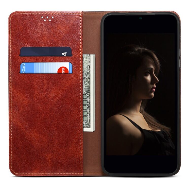 Защитный чехол UniCase Leather Wallet для Xiaomi Redmi Note 12S - Brown: фото 2 из 8