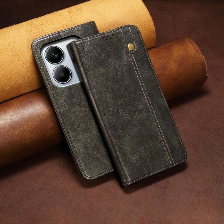 Защитный чехол UniCase Leather Wallet для Xiaomi Redmi Note 14 5G - Black: фото 9 из 10
