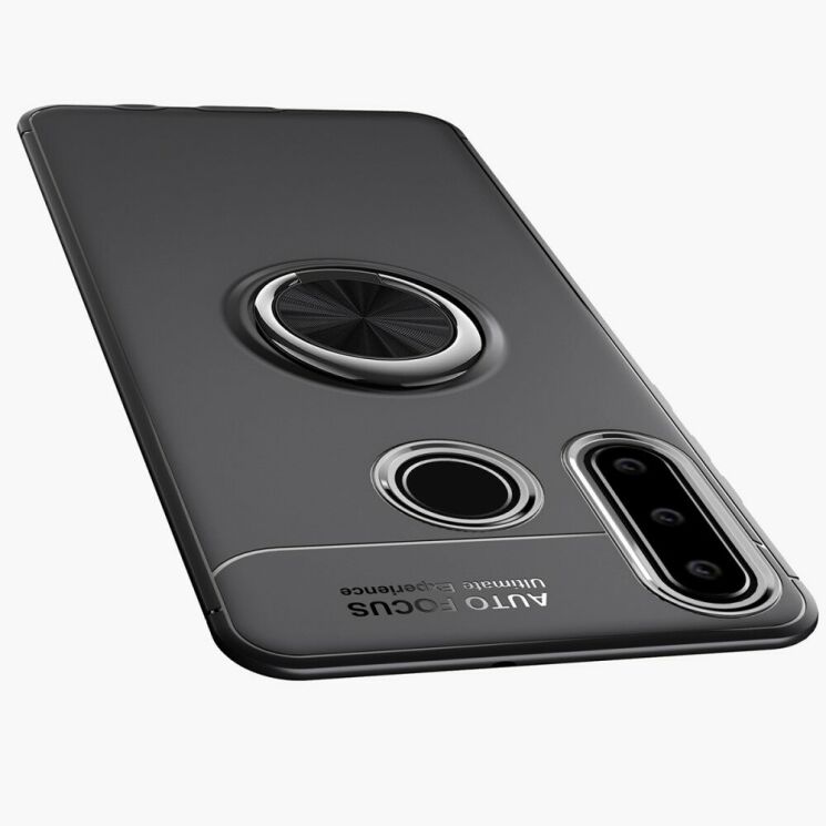 Защитный чехол UniCase Magnetic Ring для Huawei P40 Lite E - All Black: фото 2 из 17