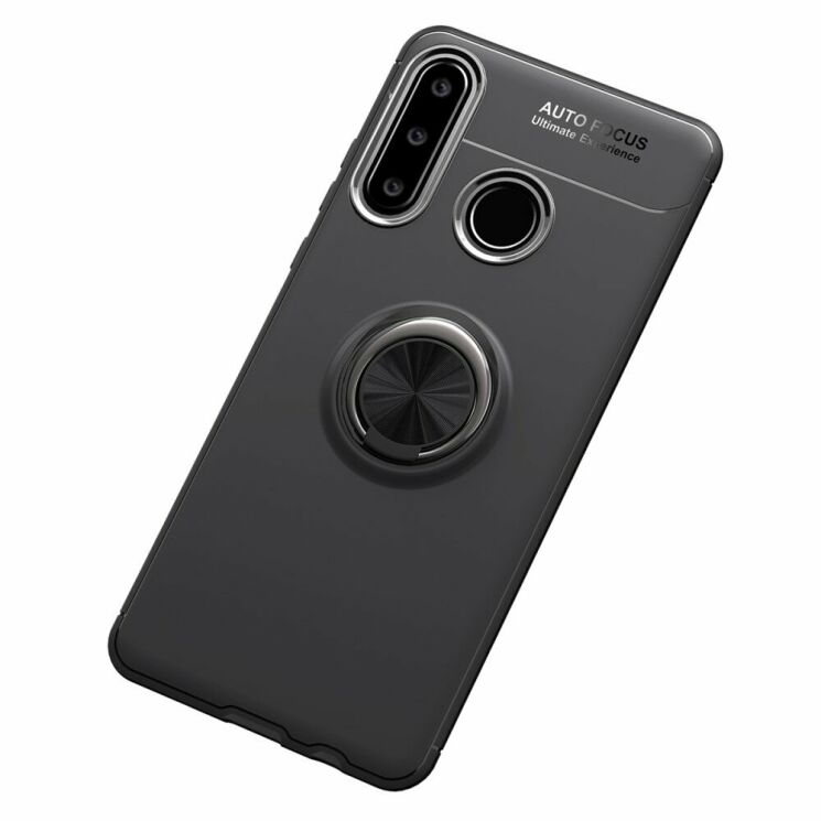 Защитный чехол UniCase Magnetic Ring для Huawei P40 Lite E - All Black: фото 4 из 17