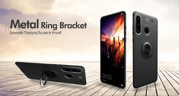 Защитный чехол UniCase Magnetic Ring для Huawei P40 Lite E - All Black: фото 7 из 17