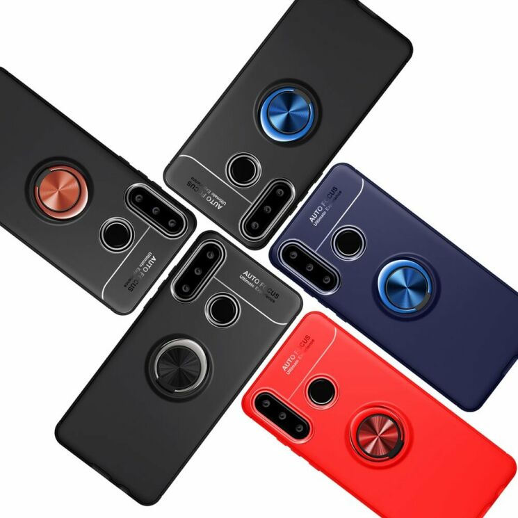Защитный чехол UniCase Magnetic Ring для Huawei P40 Lite E - All Black: фото 6 из 17