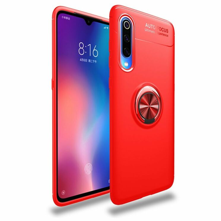 Чехол с магнитным кольцом UniCase Magnetic Ring для Xiaomi Mi 9 - Red: фото 1 из 12