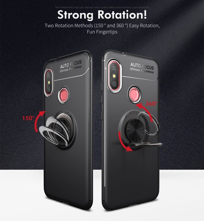 Защитный чехол UniCase Magnetic Ring для Xiaomi Redmi 6 Pro / Mi A2 Lite - Red: фото 9 из 12