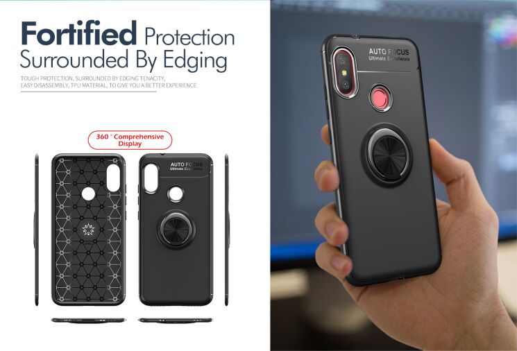Защитный чехол UniCase Magnetic Ring для Xiaomi Redmi 6 Pro / Mi A2 Lite - Red: фото 5 из 12