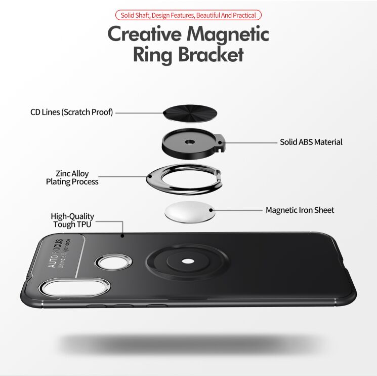 Защитный чехол UniCase Magnetic Ring для Xiaomi Redmi 6 Pro / Mi A2 Lite - Red: фото 11 из 12