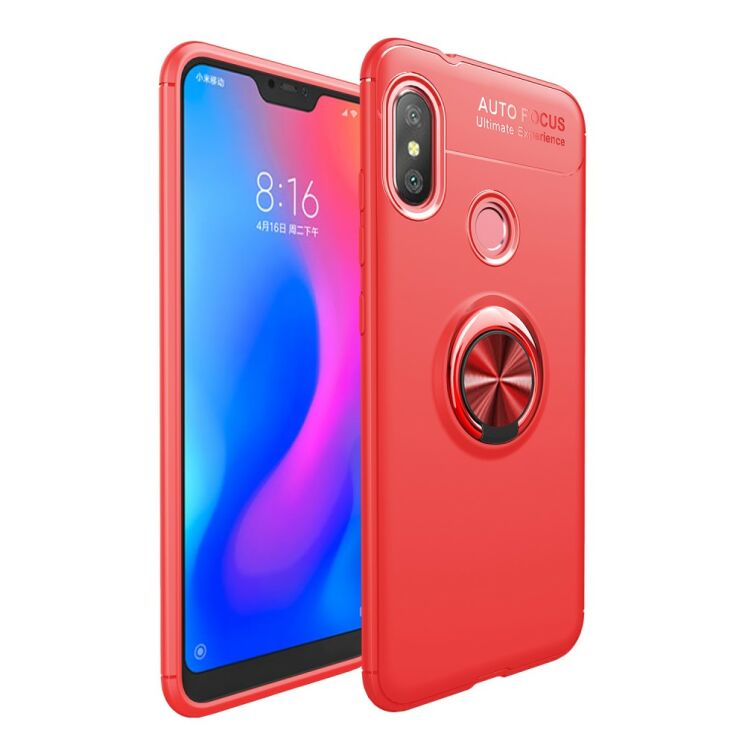 Защитный чехол UniCase Magnetic Ring для Xiaomi Redmi 6 Pro / Mi A2 Lite - Red: фото 1 из 12