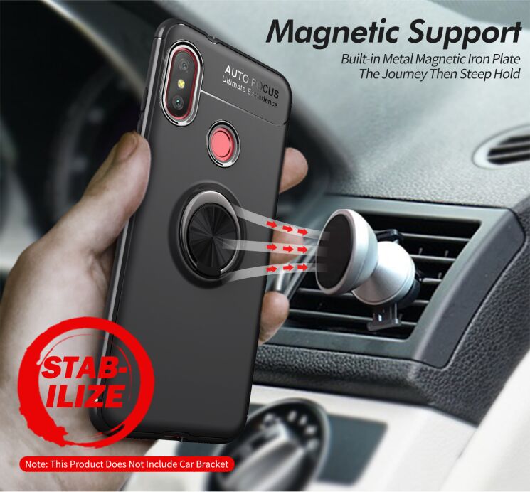 Защитный чехол UniCase Magnetic Ring для Xiaomi Redmi 6 Pro / Mi A2 Lite - Red: фото 10 из 12