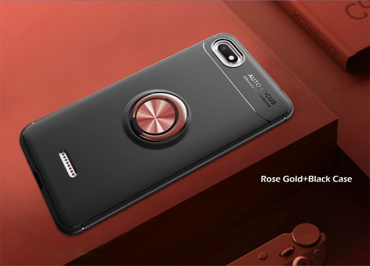 Чохол з магнітним кільцем UniCase Magnetic Ring для Xiaomi Redmi 6A - Black / Rose Gold: фото 2 з 12