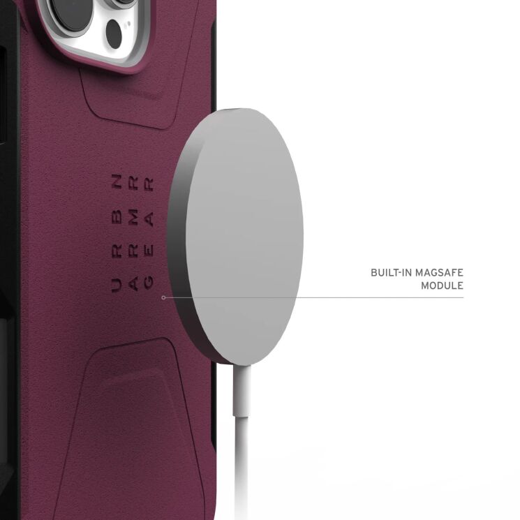 Защитный чехол URBAN ARMOR GEAR (UAG) Civilian MagSafe для Apple iPhone 16 Pro Max - Bordeaux: фото 10 из 10