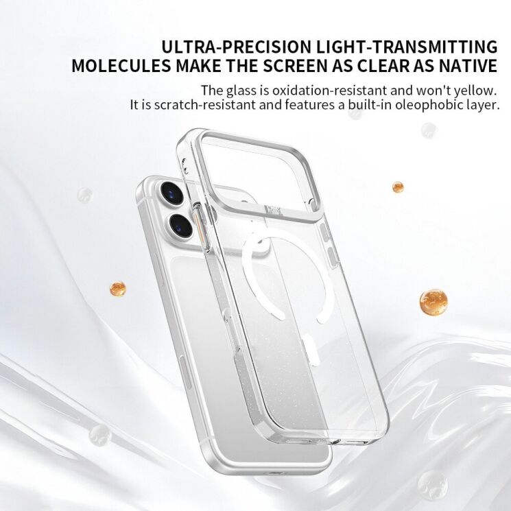 Защитный чехол ZGA Crystal Mag Shine для Apple iPhone 18 Pro Max - Glitter / Silver: фото 4 из 10