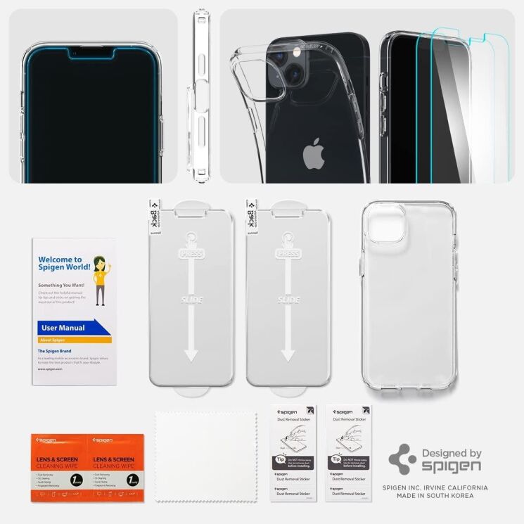 Захисний комплект Spigen (SGP) Crystal Pack для Apple iPhone 14 Plus - Clear: фото 7 з 7