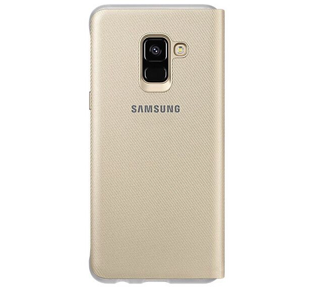 Оригінальний чохол-книжка Neon Flip Cover для Samsung Galaxy A8+ 2018 (A730) EF-FA730PFEGRU - Gold: фото 3 з 7