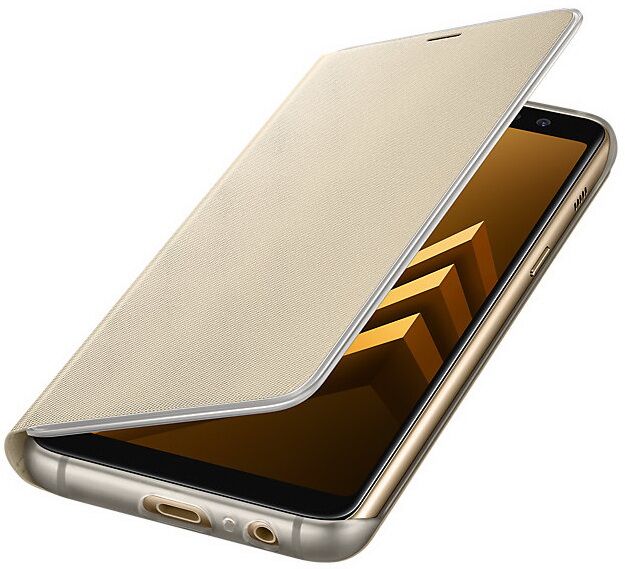 Оригінальний чохол-книжка Neon Flip Cover для Samsung Galaxy A8+ 2018 (A730) EF-FA730PFEGRU - Gold: фото 1 з 7