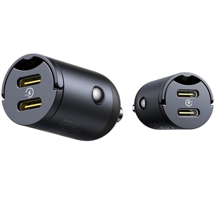 Автомобильное зарядное устройство Baseus Tiny Star Mini 30W (2Type-C) C00035001121-03 - Black: фото 4 из 26