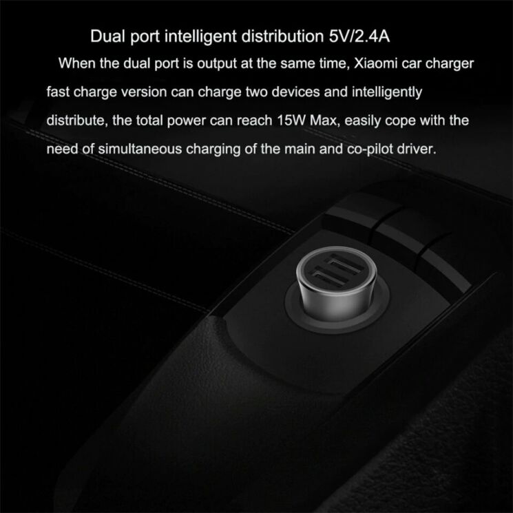 Автомобильное зарядное устройство Xiaomi Mi Car Charger Pro - Silver: фото 9 из 10