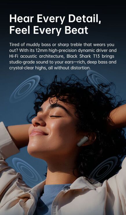 Бездротові навушники Black Shark T13 (BS-T13) - Black: фото 10 з 15
