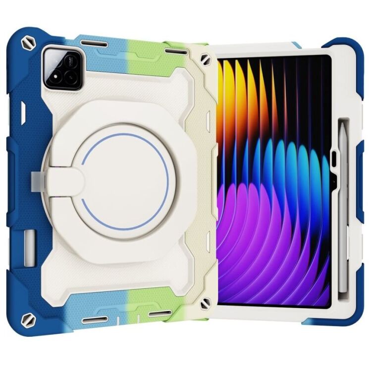 Чехол Deexe Grip Kickstand для Xiaomi Pad 7 / 7 Pro - Colorful / Blue: фото 5 из 21