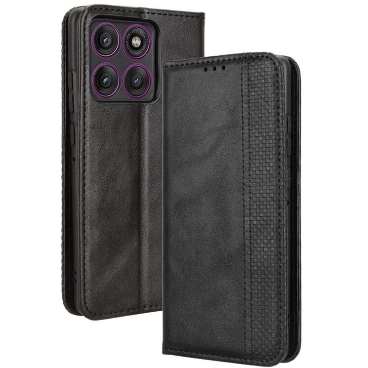 Чохол Deexe Retro Style для Motorola Edge 60 Pro - Black: фото 8 з 19