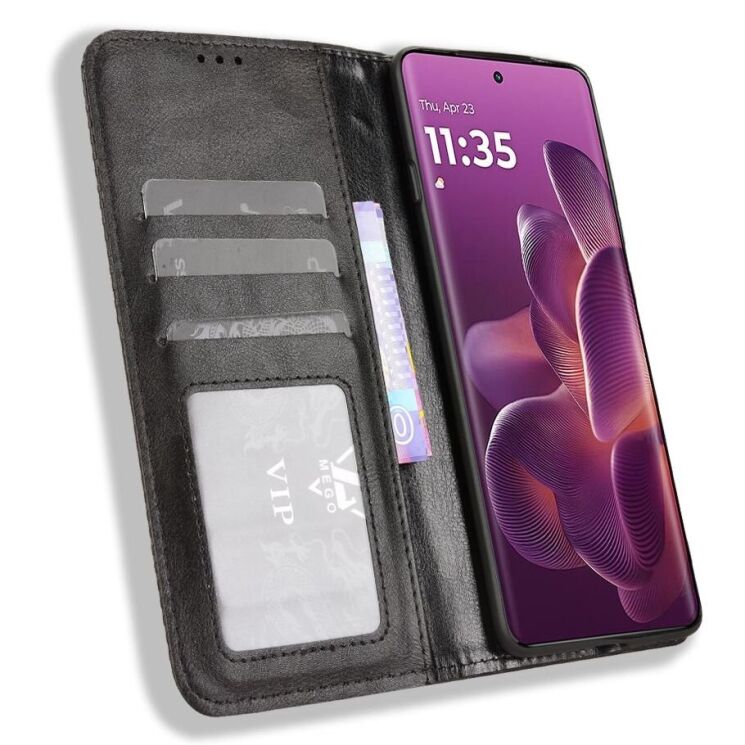 Чохол Deexe Retro Style для Motorola Edge 60 Pro - Black: фото 5 з 19