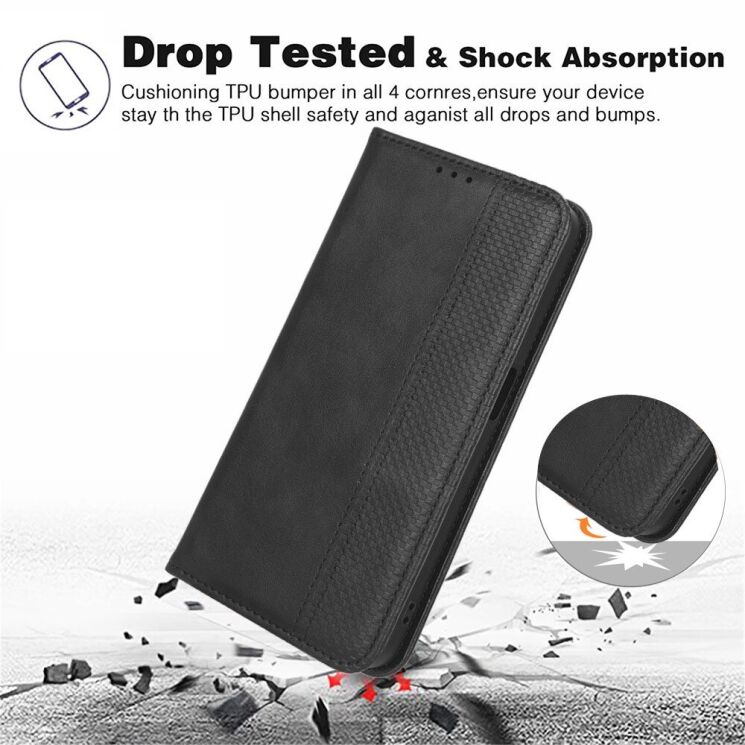 Чохол Deexe Retro Style для Motorola Edge 60 Pro - Black: фото 13 з 19