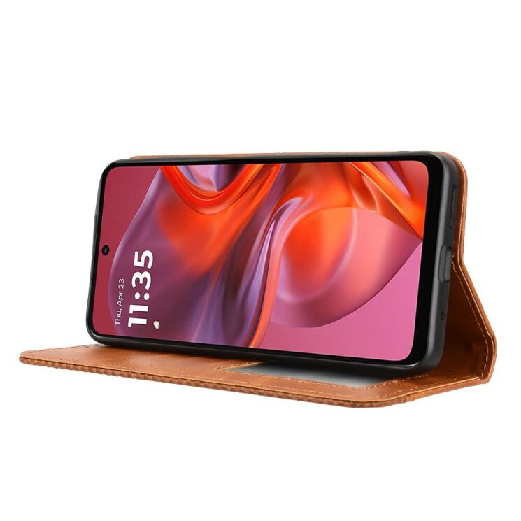 Чехол Deexe Retro Style для Motorola Moto G05 / Moto E15 - Brown: фото 3 из 7