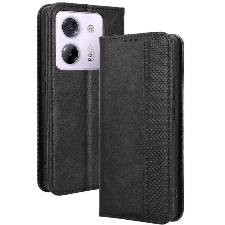 Чохол Deexe Retro Style для Xiaomi Poco M7 Pro - Black: фото 1 з 7