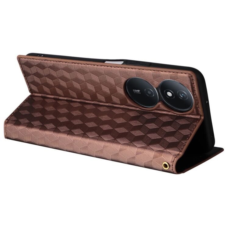 Чехол Deexe Rhombus Book для Honor X7b - Brown: фото 4 из 7
