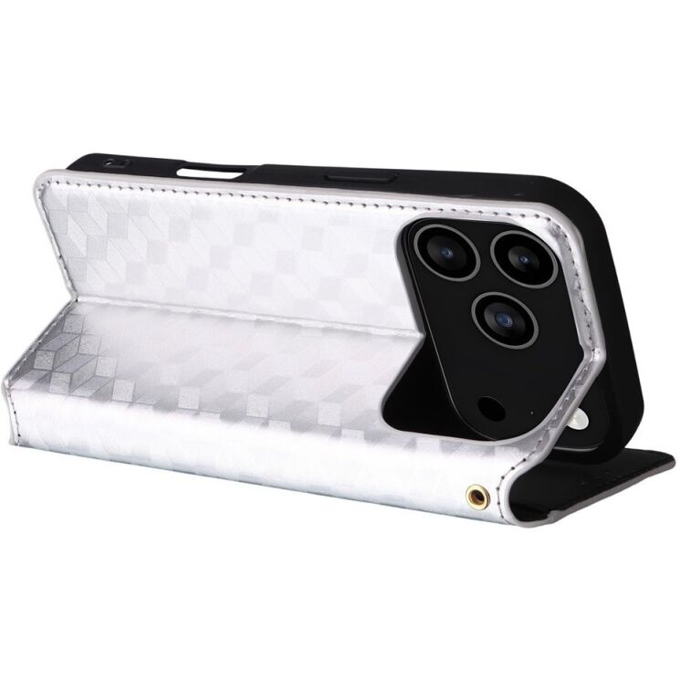 Чохол Deexe Rhombus Book для iPhone 18 Pro / 17 Pro - Silver: фото 5 з 10