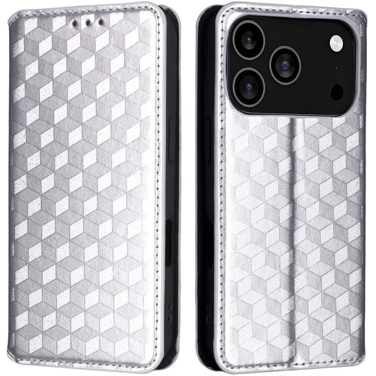 Чохол Deexe Rhombus Book для iPhone 18 Pro / 17 Pro - Silver: фото 1 з 10