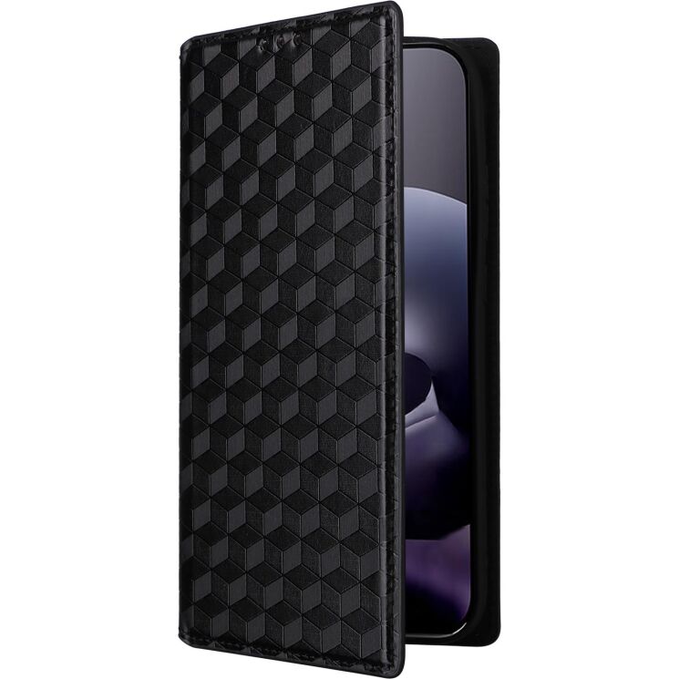 Чехол Deexe Rhombus Book для Motorola Moto G77 - Black: фото 6 из 10