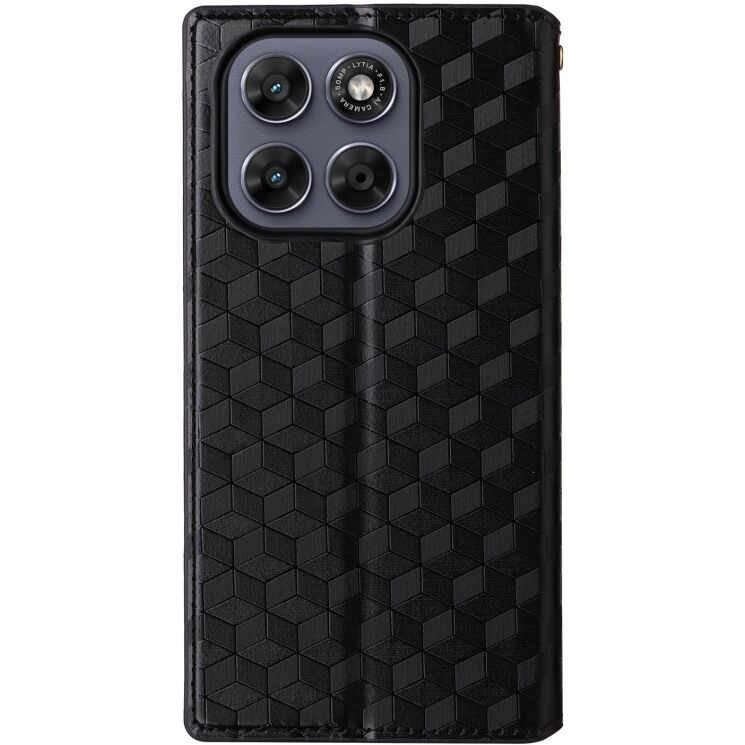 Чехол Deexe Rhombus Book для Motorola Moto G77 - Black: фото 8 из 10