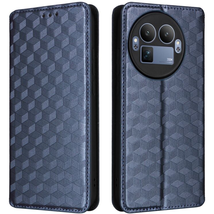 Чехол Deexe Rhombus Book для Realme GT 8 Pro - Blue: фото 1 з 8