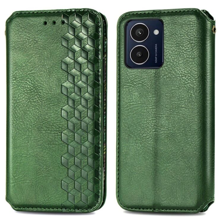 Чехол Deexe Rhombus Wallet для HMD Pulse Pro - Green: фото 1 из 6
