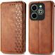 Чехол Deexe Rhombus Wallet для Infinix Hot 40i - Brown (345022Z). Фото 1 из 6